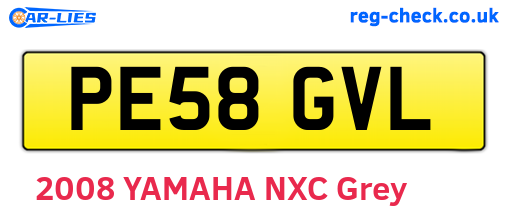 PE58GVL are the vehicle registration plates.