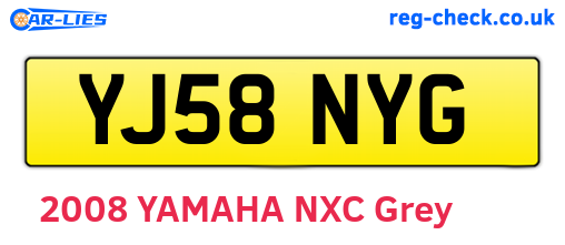 YJ58NYG are the vehicle registration plates.