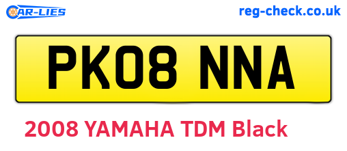 PK08NNA are the vehicle registration plates.