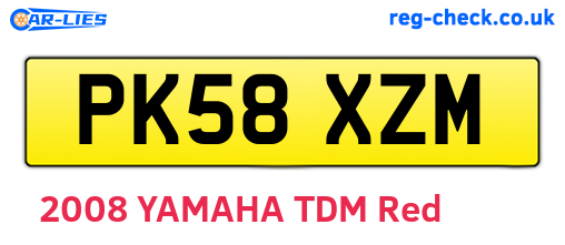 PK58XZM are the vehicle registration plates.