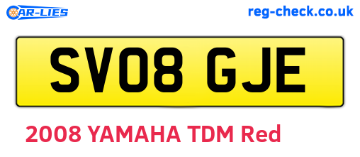 SV08GJE are the vehicle registration plates.