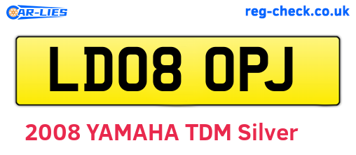 LD08OPJ are the vehicle registration plates.