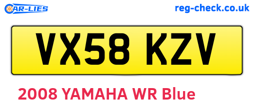 VX58KZV are the vehicle registration plates.