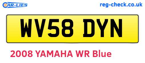 WV58DYN are the vehicle registration plates.