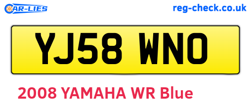 YJ58WNO are the vehicle registration plates.