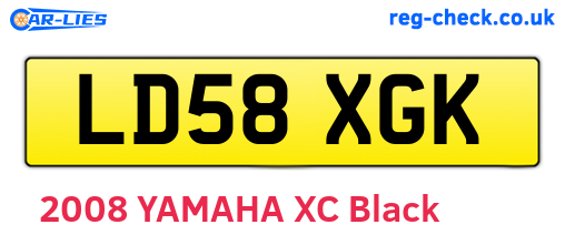 LD58XGK are the vehicle registration plates.