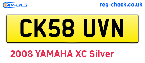 CK58UVN are the vehicle registration plates.