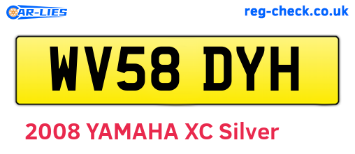 WV58DYH are the vehicle registration plates.