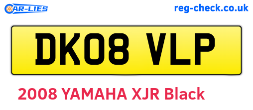 DK08VLP are the vehicle registration plates.