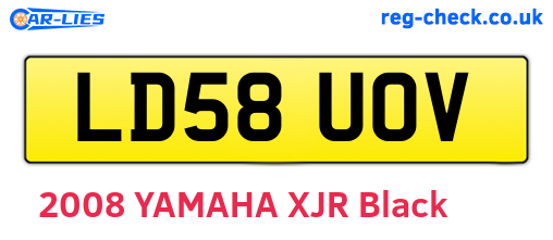 LD58UOV are the vehicle registration plates.