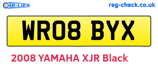 WR08BYX are the vehicle registration plates.