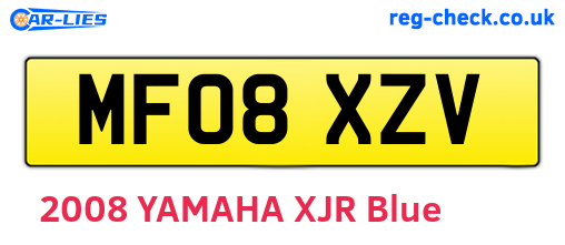 MF08XZV are the vehicle registration plates.