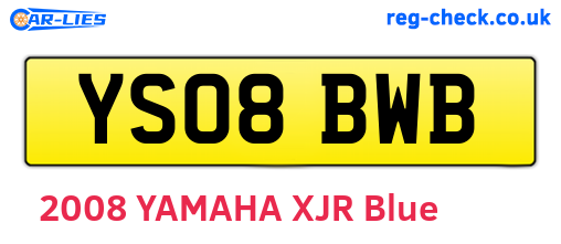 YS08BWB are the vehicle registration plates.