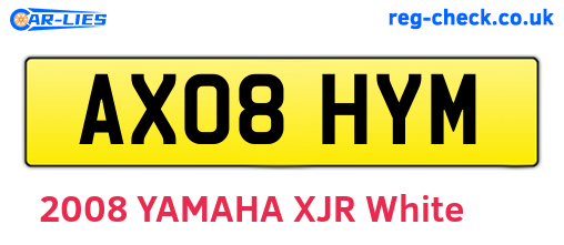 AX08HYM are the vehicle registration plates.