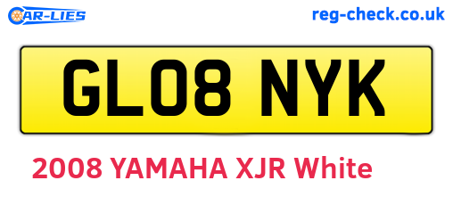 GL08NYK are the vehicle registration plates.
