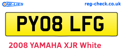 PY08LFG are the vehicle registration plates.