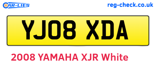 YJ08XDA are the vehicle registration plates.
