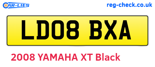 LD08BXA are the vehicle registration plates.