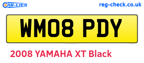 WM08PDY are the vehicle registration plates.