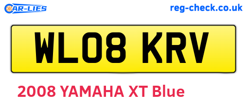 WL08KRV are the vehicle registration plates.
