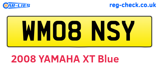 WM08NSY are the vehicle registration plates.