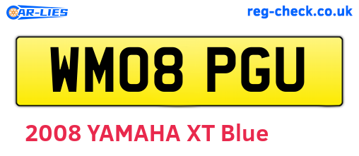 WM08PGU are the vehicle registration plates.