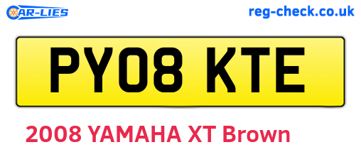 PY08KTE are the vehicle registration plates.