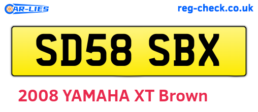 SD58SBX are the vehicle registration plates.