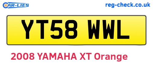 YT58WWL are the vehicle registration plates.