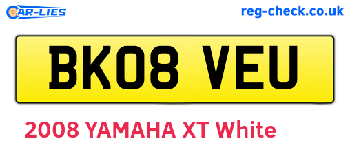 BK08VEU are the vehicle registration plates.