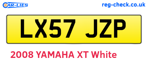 LX57JZP are the vehicle registration plates.