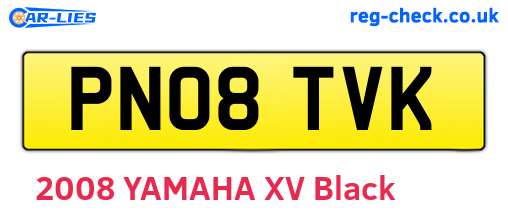 PN08TVK are the vehicle registration plates.