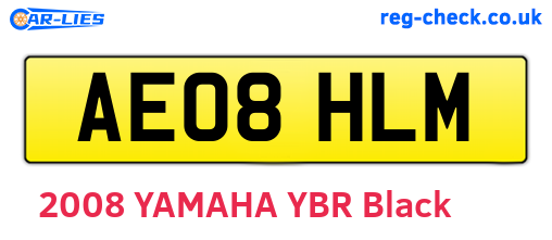AE08HLM are the vehicle registration plates.