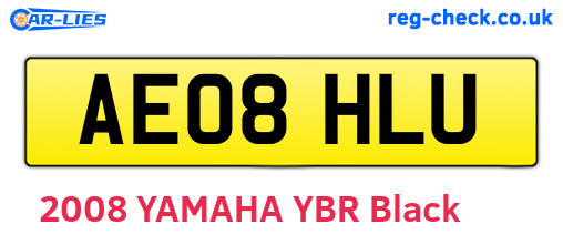 AE08HLU are the vehicle registration plates.