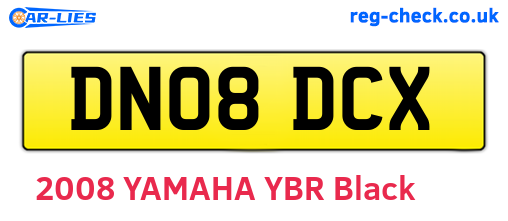 DN08DCX are the vehicle registration plates.