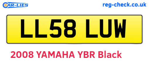 LL58LUW are the vehicle registration plates.
