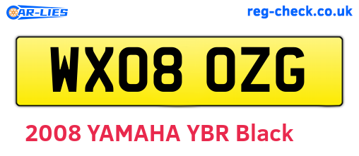 WX08OZG are the vehicle registration plates.