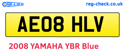 AE08HLV are the vehicle registration plates.
