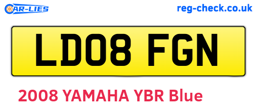 LD08FGN are the vehicle registration plates.
