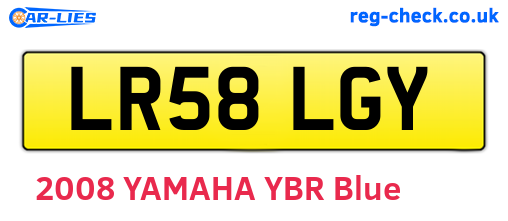 LR58LGY are the vehicle registration plates.