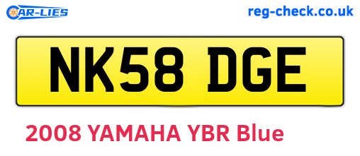 NK58DGE are the vehicle registration plates.