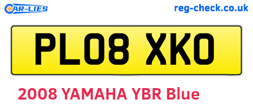 PL08XKO are the vehicle registration plates.