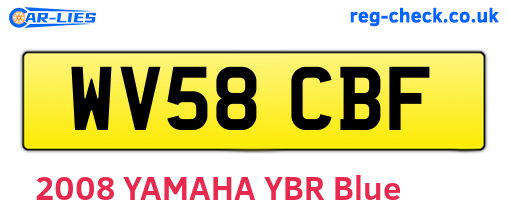 WV58CBF are the vehicle registration plates.