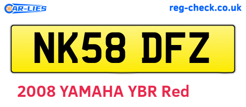 NK58DFZ are the vehicle registration plates.
