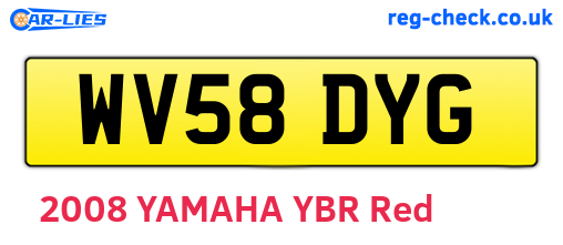 WV58DYG are the vehicle registration plates.