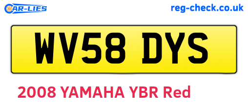 WV58DYS are the vehicle registration plates.