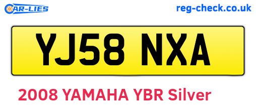 YJ58NXA are the vehicle registration plates.