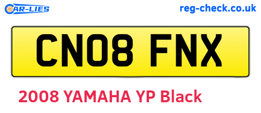 CN08FNX are the vehicle registration plates.