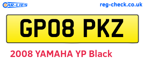 GP08PKZ are the vehicle registration plates.