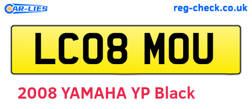 LC08MOU are the vehicle registration plates.